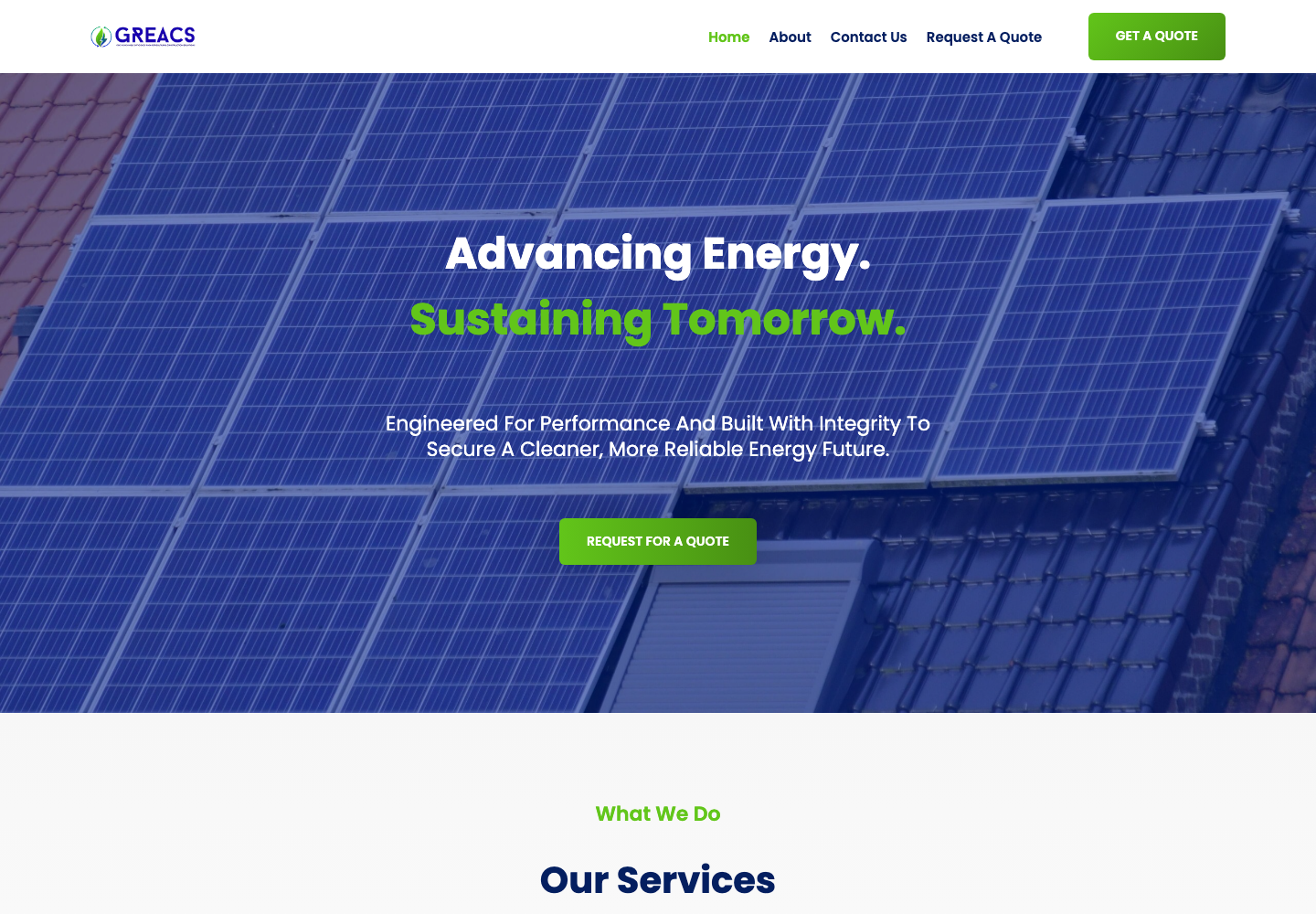 GREAC Solutions website landing page screenshot